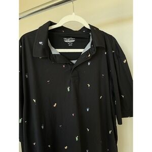 straight‎ down golf xxl Polo Shirt Cocktail Black Performance 2XL 2TG Party Fun